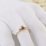 1.2ct Round Cut Pink Ruby Engagement Ring Diamond Crown 14k Yellow Gold Finish