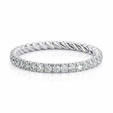 0.6ct Round Cut Diamond Wedding Band Full Eternity Stackable 14k White Gold Over