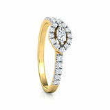 1.3ct Engagement Ring Marquise Cut Diamond Accent Halo 14k Yellow Gold Finish