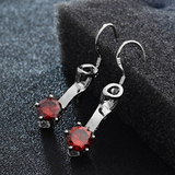 1.5Ct Round Red Garnet Heel Sandal Design Drop Earrings Girl 14K White Gold Over