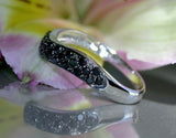 2Ct Round Cut Black Curved Cluster Engagement Ring Band 14K White Gold Finish