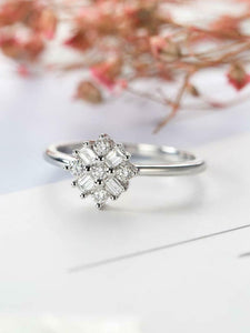 Cluster Snowflake Engagement Ring 1.5ct Round Cut Diamond 14k White Gold Finish