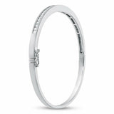 4ct Round Cut Diamond Channel Set Cuff Bangle Bracelet 14K White Gold Finish