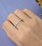 1ct Round Cut Moissanite Full Eternity Women Wedding Band 14K White Gold Plated