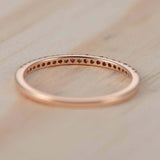 1ct Round Alternate Pink Sapphire Diamond Half Eternity Band 18k Rose Gold Over