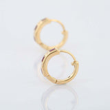 2ct Hoop Earrings Princess Cut Pink Ruby Tiles Design 14k Yellow Gold Finish