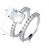 4ct Radiant Cut VVS1D Diamond Engagement Ring 14k White Gold Finish Bridal Set