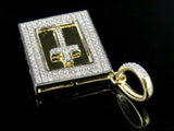 2.5ct Round Cut VVS1D Diamond Holy Bible Charm Pendant 14k Yellow Gold Finish