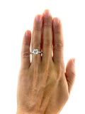 2.5Ct Princess Cut Diamond Accents Solitaire Engagement Ring 18K White Gold Over