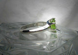 2ct Oval Cut Green Peridot 6 Prong Solitaire Engagement Ring 14k White Gold Over