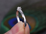 0.4ct Round Cut Diamond Engagement Ring 14k White Gold Finish Solitaire Promise