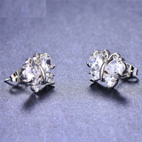 4ct Pear Cut VVS1D Diamond Butterfly Shape Stud Earrings 14k White Gold Finish