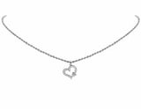 0.4ct Round Cut VVS1 Diamond Pendant Butterfly Heart Shape 14k White Gold Finish