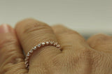 2Ct Round Cut DVVS1 Diamond Bubbly Dainty Wedding Band 14K Rose Gold Finish