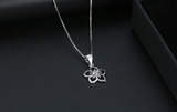 0.4ct Round Cut VVS1D Diamond Flower Pendant 14k White Gold Finish NO CHAIN