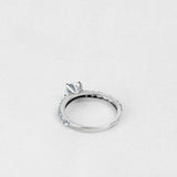 1.85ct Round Diamond Engagement Ring Solitaire with Accent 14k White Gold Finish