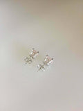 2.4ct Round Cut Morganite Classic Solitaire Stud Earrings 14k White Gold Finish