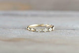 1.2ct Round Cut Diamond Wedding Band Thin Minimalist Petite 14k Yellow Gold Over