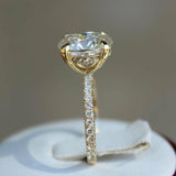 2.5ct Oval Cut Diamond Gatsby Solitaire Engagement Ring 14k Yellow Gold Finish