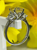 1.2ct Asscher Cut Yellow Sapphire 3 Stone Engagement Ring 14k White Gold Finish