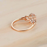 1.7ct Oval Cut Morganite Engagement Ring Split Band Solitaire 14k Rose Gold Over