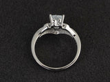 2ct Heart Cut Diamond Engagement Ring 14k White Gold Finish V Curved Bridal Set