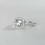 1ct Round Cut VVS1D Diamond Engagement Ring 14k White Gold Finish Halo Solitaire