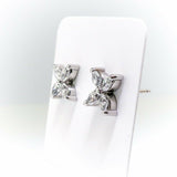 0.5ct Marquise Cut Diamond Floral Butterfly Stud Earrings 14k White Gold Finish