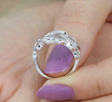 1.5ct Round Cut Diamond Engagement Ring Open Hearts Statement 14k WhiteGold Over