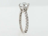 1.7ct Round Diamond Engagement Ring Solitaire 14k White Gold Finish with Accents