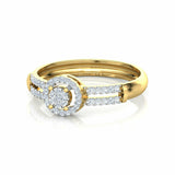 1.6ct Engagement Ring Round Cut Diamond Split Shank Halo 14k Yellow Gold Finish