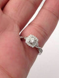 2Ct Round Cut Diamond Twist Shank Halo Engagement Ring 14K White Gold Finish