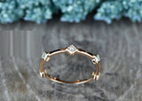 0.2ct Princess Cut VVS1 Diamond Wedding Ring Band 14k Rose Gold Finish Stackable