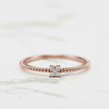 Dainty Minimalist Engagement Ring 0.3ct Round Cut Diamond 14k Yellow Gold Finish