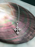 0.6ct Round Cut VVS1D Diamond Jesus Cross Pendant with Chain 14k White Gold Over