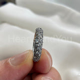 1.5ct Round Cut Moissanite Full Eternity Pave Wedding Band 14K White Gold Plated