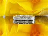 4ct Princess Cut Diamond Full Eternity Wedding Proposal Band 14k White Gold Over