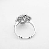 2ct Pear Cut VVS1 Diamond Engagement Ring Four Leaf Clover 14k White Gold Finish