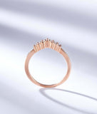 1ct Round Cut Diamond Wedding Band Dainty Minimalist Crown 14k Rose Gold Finish