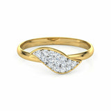 1.2ct Engagement Ring Round Cut Diamond Cluster Wave 14k Yellow Gold Finish