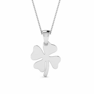 Four Leaf Clover Lucky Pendant Gift 14k White Gold Finish NO CHAIN