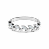 1.2Ct Round Cut Diamond Leaf Vine Creeper Stackable Ring 14K White Gold Finish