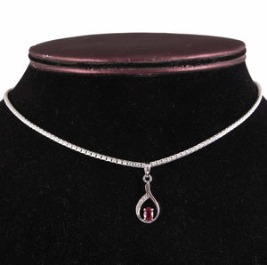 1ct Pink Ruby Pendant Oval Cut Tear Drop 14k White Gold Finish NO CHAIN