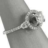 4Ct Round Cut Diamond Milgrain Vintage Halo Engagement Ring 14K White Gold Over