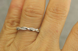 1Ct Round Cut Diamond Half Twisted Minimalist Wedding Band 14K White Gold Finish