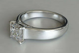 0.7ct Asscher Cut VVS1D Diamond Engagement Ring Solitaire 14k White Gold Finish