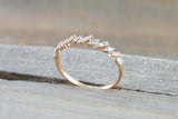 1ct Baguette Cut Diamond Wedding Band 14k Rose Gold Finish Zig Zag Half Eternity