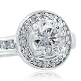 1.4ct Round Diamond Engagement Ring Classic Halo Solitaire 14k White Gold Finish