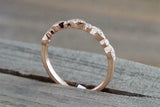 1ct Round Cut VVS1 Diamond Wedding Band Milgrain Stackable 14k Rose Gold Finish