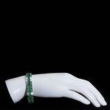 25Ct Princess Cut Green Emerald Gatsby Queen Tennis Bracelet 14K White Gold Over